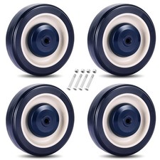 4 Pack Shopping Cart Replacement Wheels Kit with nuts, 5" Casters