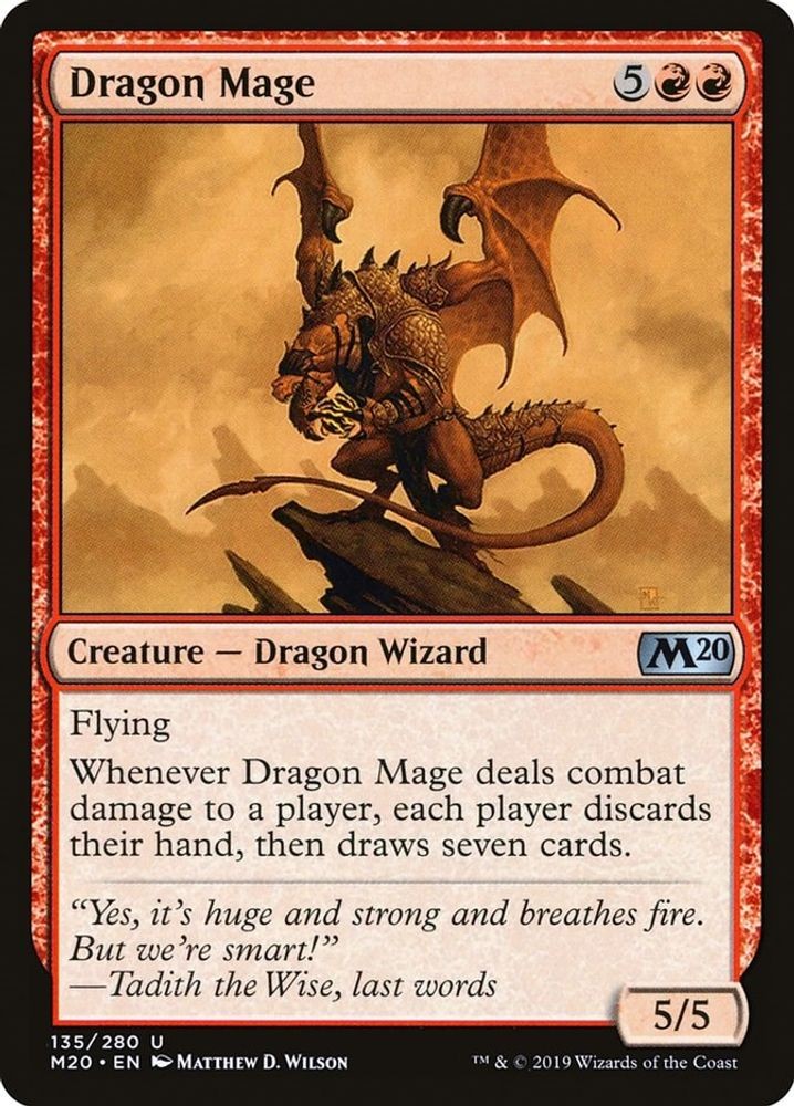 2019 Magic: The Gathering: Core Set 2020 - Dragon Mage (#135, U, Lightly Played)