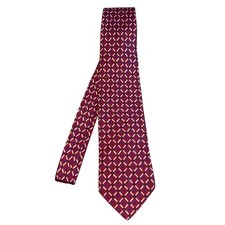 Brooks Brothers USA Made Silk Geometric Tie Red Blue Classic Mens