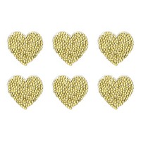 6Er-Set Herz-AufnäHer 3,5Cm FüR Diy-Basteln, Gelb