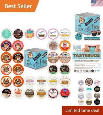 Assorted 30 Pack of Coffee, Tea & Hot Cocoa Pods - Perfect Gift for Keurig