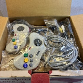 SEGA Saturn White Console HST-0014 Set w 2Controller + 7 Games Tested Japan EX+