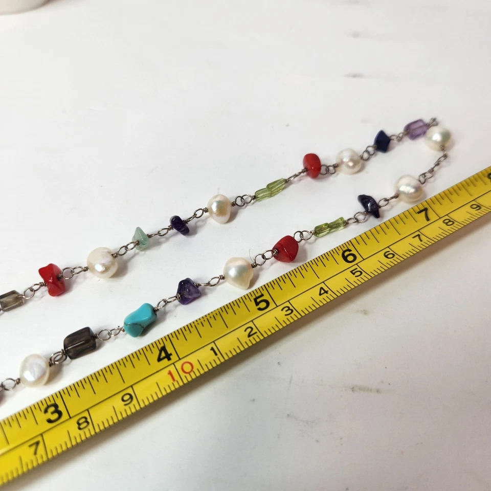 Silpada Multi Piedras Preciosas Plata Esterlina Palanca Amatista Tourq Lapislázuli Coral... Foto 4 de 4