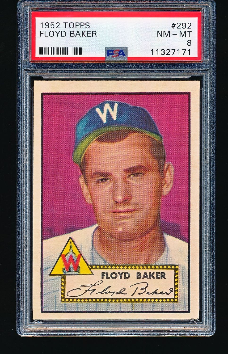 1952 Topps FLOYD BAKER #292 PSA 8