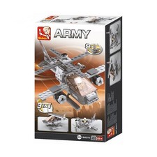 Sluban 9into1 Armee-Kampf-Hubschrauber 3in1 M38-0537G Bausatz Modellbau Army
