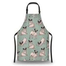 Garden Apron for Women Cute Dogs Pug Fun Aprons for Men for Kitchen Cooking R...