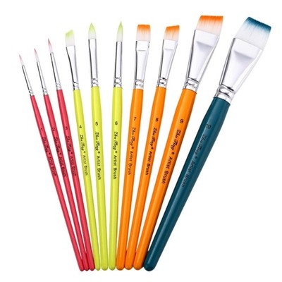 10 Pcs Face Body Paint Brushes Set Watercolor Paint Brushes Drawing Supplies