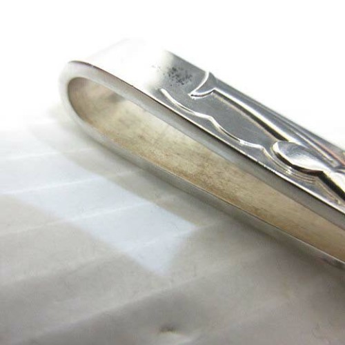 Georg Jensen Sterling Silver 925 #73 Dolphin Shell Tie Bar/Tie Clip w/ Pouch - Picture 7 of 9