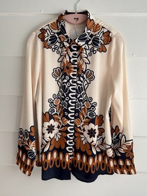 Dragonfly  Women's Blouse, Sz S, long sl, BOUTIQUE, ($84 new) NWT