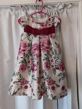 Bonnie Jean Girl's Floral Gold Shimmer Princess Wedding Easter Dress Sz. 3 Bow