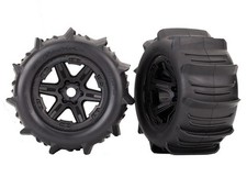 Traxxas 1/10 E-Revo VXL  Paddle Tires, 3.8" Black Wheels  8674