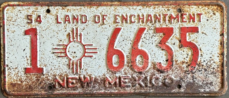 1954 New Mexico License Plate