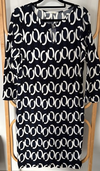 Jane Lamerton Midi Shift Dress Navy Blue Size 10