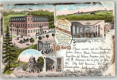 13609028 - 9655 Schoeneck Funks Hotel Schuetzenhaus Tanzsaal Jagdzimmer