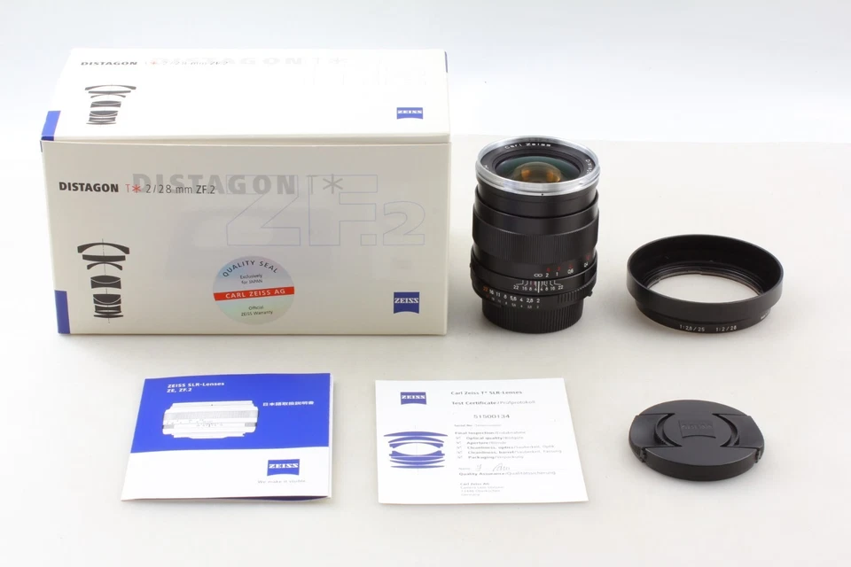 ZF.2 【TOP MINT in Box w/ Hood】 Carl Zeiss Distagon 28mm F2 T* Nikon F Lens... - Photo 3/4