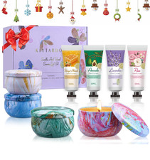 Gift Baskets for Women: Unique Candles Hand Cream Lotion Set,...