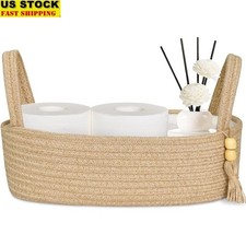 Handwoven Storage Basket Bathroom Organizer Decorative Small Storage Solution US