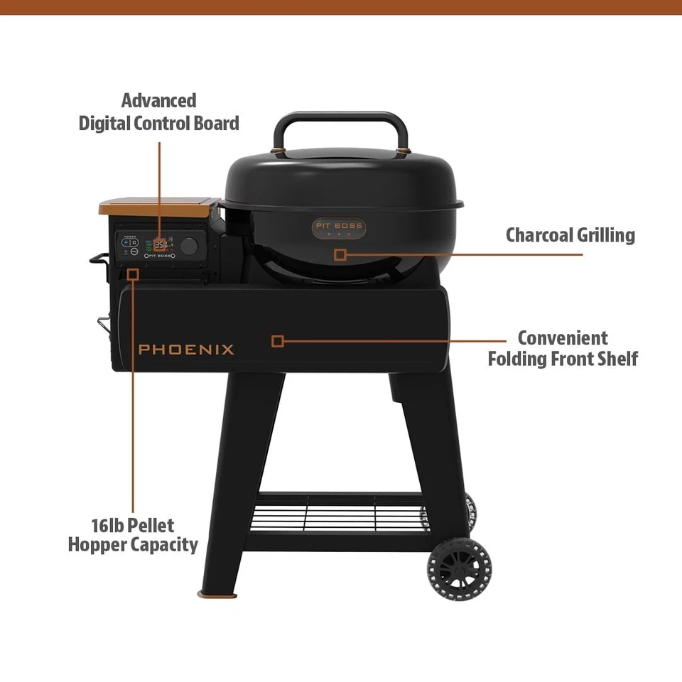 Pit Boss Lexington 376 平方英尺木质烧颗粒烧烤架和吸烟器 – Onyx 系列 — 第 2/4 张图片