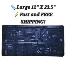 Large Tactical Gunsmith Bench Gun Cleaning Mat Gaming Mouse Pad FREE 23" X 12"