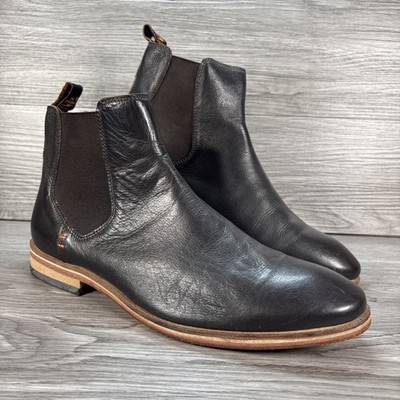Superdry Meteora Herren Chelsea Boots Größe 9 UK Dunkelbraun Leder EUR 43