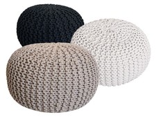 Knitted stool set of 3 pouffe seat pouffe pouffe floor cushion Ø 55 cm