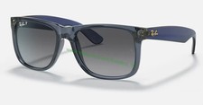 Ray-Ban RB4165 6596/T3 Justin Polarized Sunglasses 54mm Blue Transparent Frame