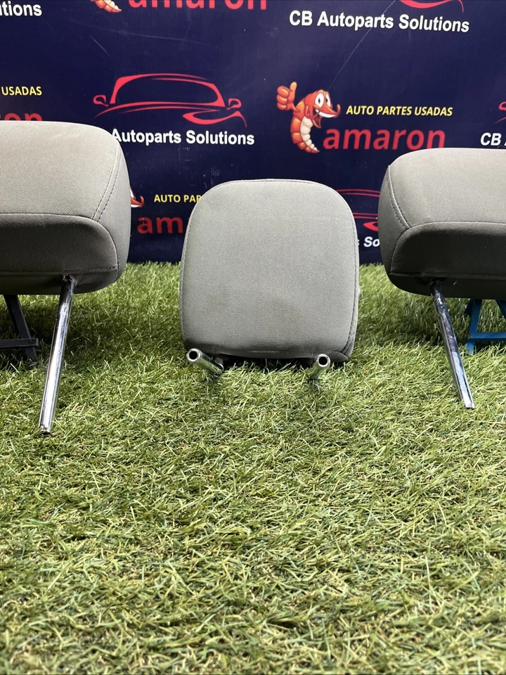 2011-2014 FORD F150 RIGHT LEFT CENTER REAR GREY CLOTH HEADRESTS SET OF 3 - Image 3 of 4