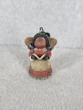 Vintage Cherrydale Little African American Angel Hanging Christmas Ornament 3"