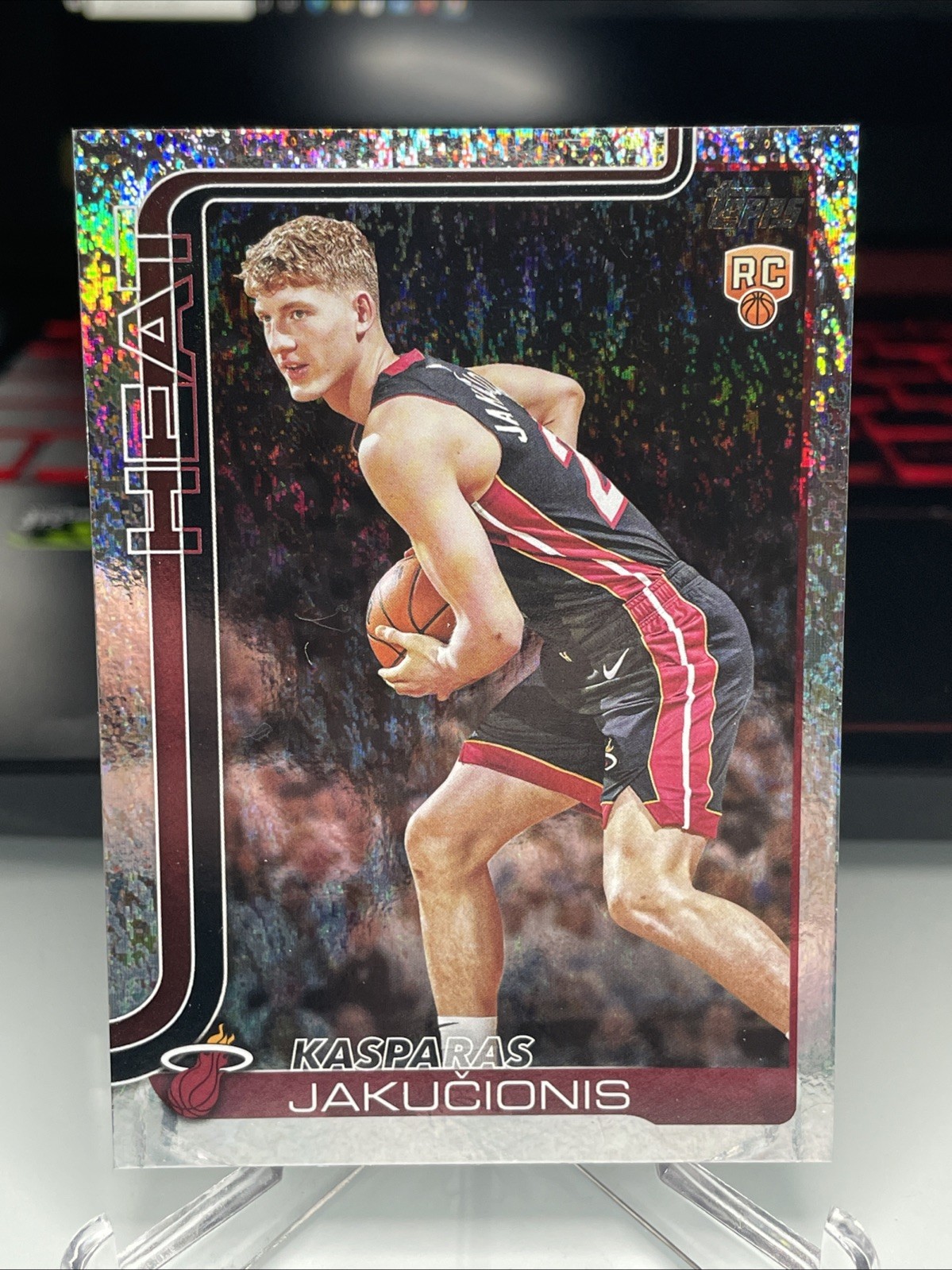 2025 Topps Flagship Kasparas Jakucionis Sandglitter RC Miami Heat #220