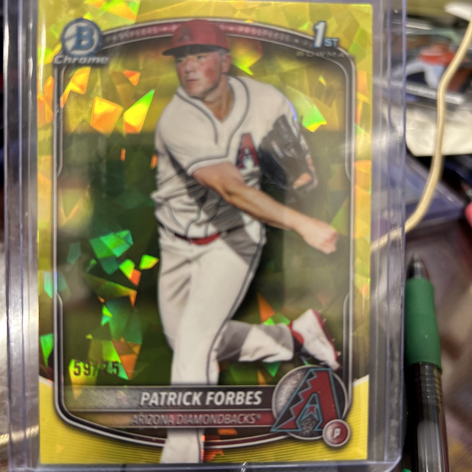 2025 Bowman Draft Sapphire Patrick Forbes Chrome Yellow Refractor 1st #18/75