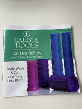 Calista Tools Ion Hot Rollers Set w/ 12 Roller Charger Stand, Blue/Black