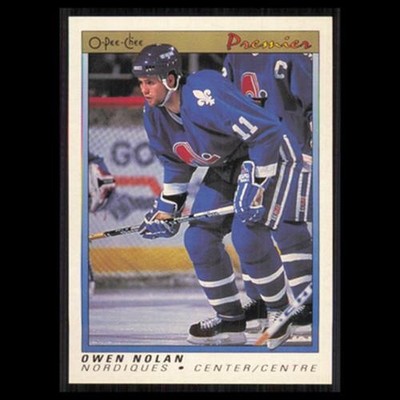 Owen Nolan Rookie #86 1990 O-Pee-Chee Premier Quebec Nordiques Hockey Card NHL