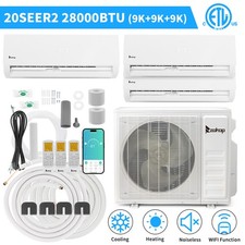 28000BTU 9K 9K 9K 3 Zone Mini Split Air Conditioner 20 SEER2 AC Unit Heat Pump