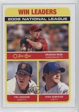 2009 O-Pee-Chee League Leaders Brandon Webb Tim Lincecum Ryan Dempster #540 0c4
