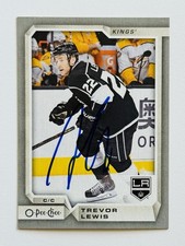 Trevor Lewis Los Angeles Kings Autographed 2018-19 OPC Hockey Silver #198 COA