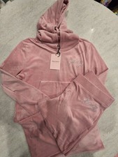 Juicy Couture Large Rose velour rhinestone bling tracksuit Y2k Brand New Gift