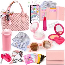 Play Purse for Little Girls, 32PCS Toddler Purse with Pretend Makeup for Kids...