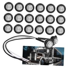 Pack of 20 3/4 Inch Mount LED Clearance Bullet Marker lights, Side LED White