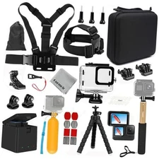  Accessories Kit with 2Battery and Charger for Go Pro 12 11 10 9 Camera, Top 