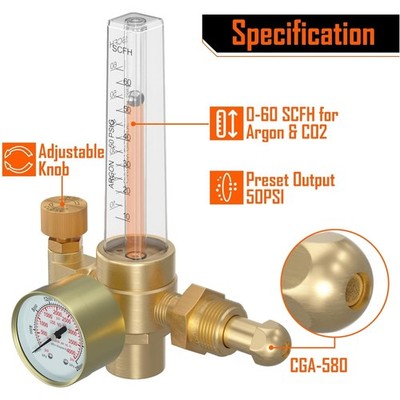 Argon CO2 Mig Tig Flow Meter Gas Regulator Welding