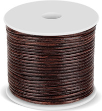 Anezus Leather Cord - Round, Brown Leather Lace for Bracelets, Necklaces  Craft