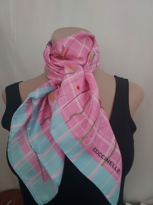 Coccinelle silk handkerchief baby pink