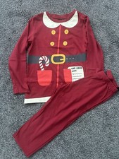 H&M Girls Boys Red Santa Xmas Top Pants Bottoms Pyjamas UK Size 6-8 Years