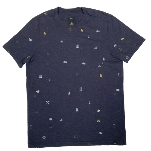 PrAna T Shirt Mens Medium Black Slim Fit Pocket Crew Neck Camping ...