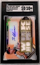 2021 Topps Triple Threads Tom Glavine AMBER /18 Relic SGC 10 w/10 Auro