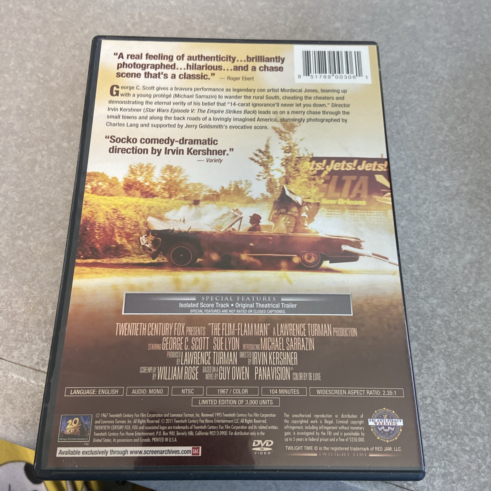 THE FLIMFLAM MAN DVD Twilight Time Limited Edition C. SCOTT