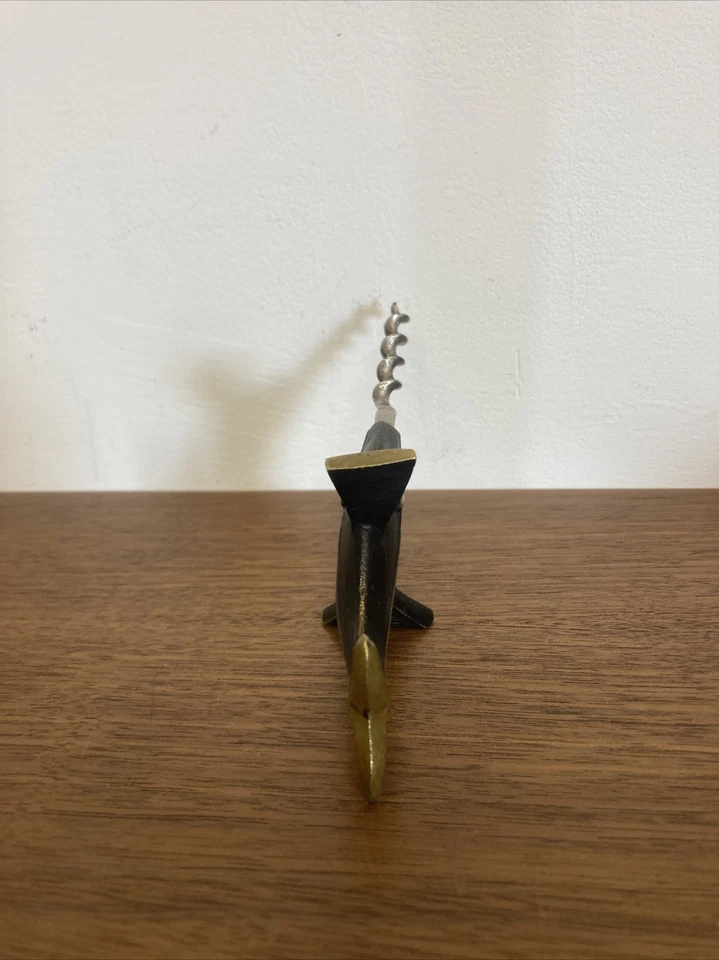 Alter Korkenzieher Herta Baller ~1950 Austria Messing Fisch Fish Vintage 4841.10 - Bild 3 von 4