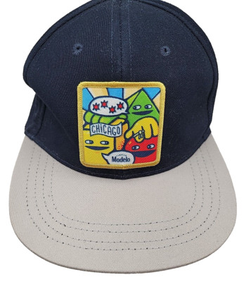 Modelo Beer Chicago Patch Cerveza Hat Snapback Cap USA Made Blue Gray