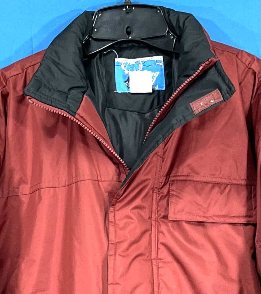 VTG HABAND STAGG HILL Maroon Red PUFFER SKI Full Zip HEAVY SKI SNOW Parka Coat M - Image 2 of 4