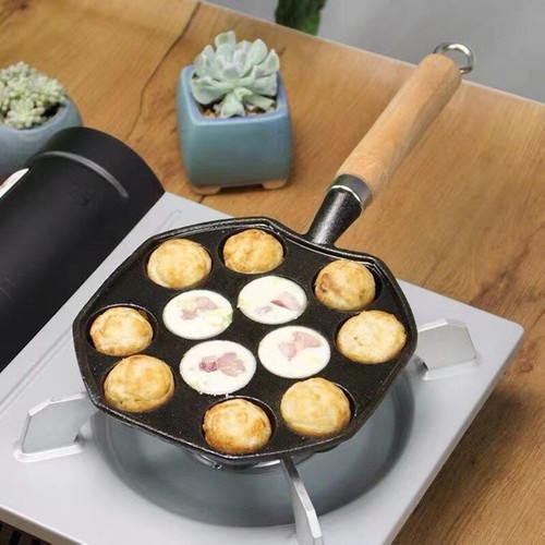 Household Cast Iron Uncoated Small Meatball Machine 14 Holes Baking Plate _t - Picture 5 of 9